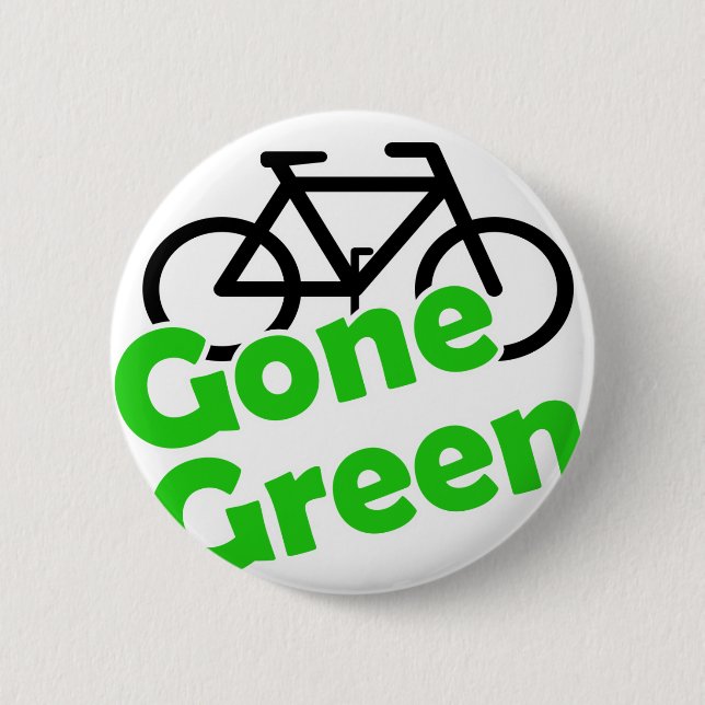 gone green bicycle 6 cm round badge (Front)