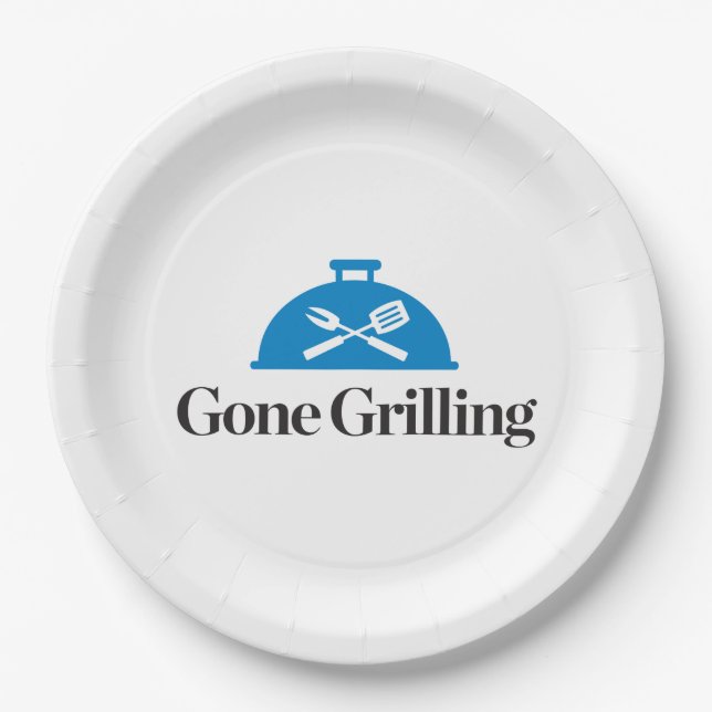 Gone Grilling Paper Plate (Front)