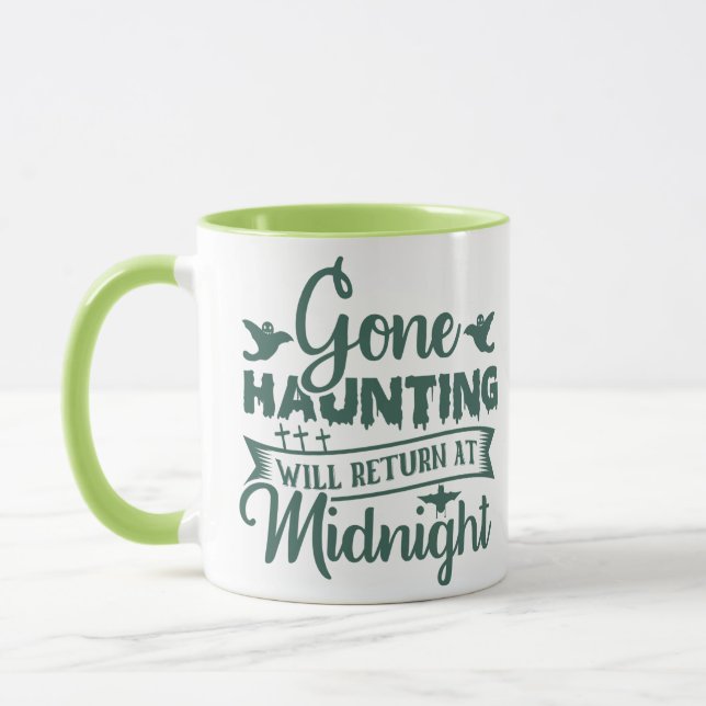 Gone Haunting Will Return at Midnight Halloween Mug (Left)