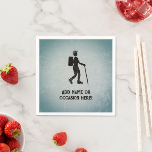 Gone Hiking - Rambler on an adventure - your text Napkin