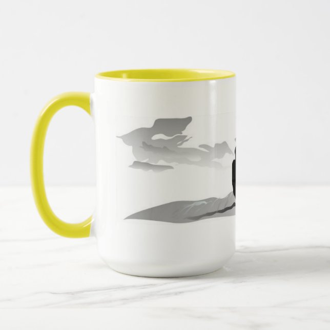 Gone Knots Kitesurfing - Large Coffee Mug Yellow (Left)