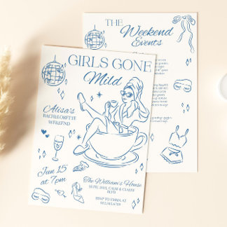 Gone Mild Bachelorette Itinerary Invitation Slumbe