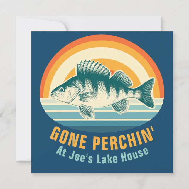 Gone Perching at the Lake House Birthday Sticker Invitation (Front)