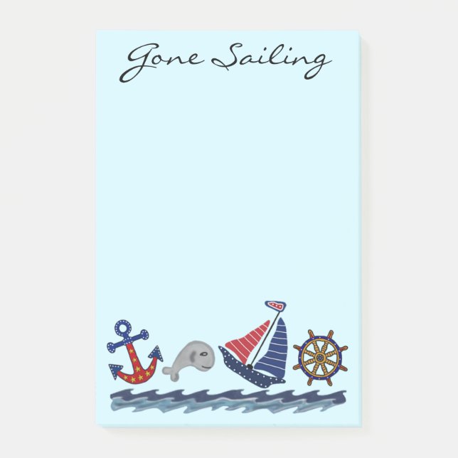 Gone Sailing Post it Notes (Front)