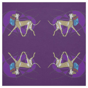 Gone Shopping, Art Deco Italian Greyhound Mirrored Fabric
