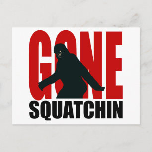 Gone Squatchin - Black and Red Postcard