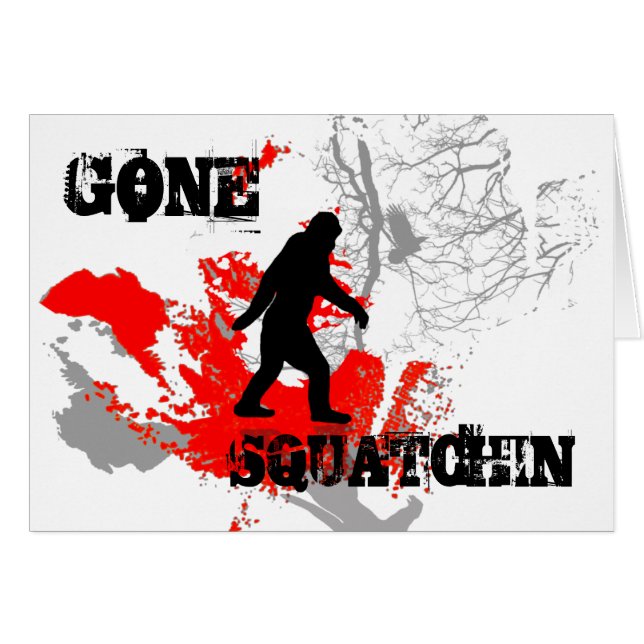 Gone Squatchin, black bigfoot (Front Horizontal)