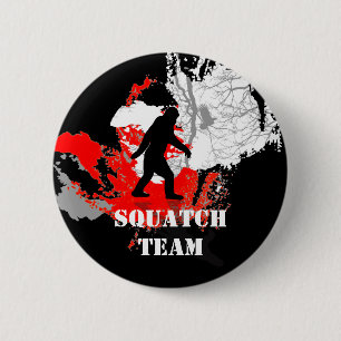 Gone Squatchin, black bigfoot 6 Cm Round Badge