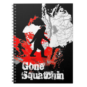 Gone Squatchin, black bigfoot Notebook