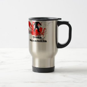 Gone Squatchin, black bigfoot Travel Mug