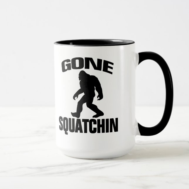 Gone Squatchin - Black Silhouette Mug (Right)