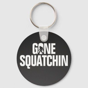 Gone Squatchin - Black / White Silhouette Key Ring