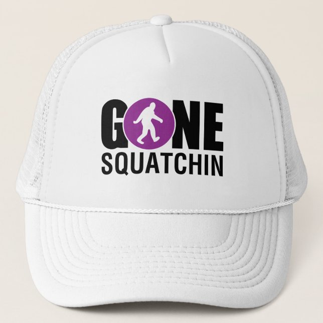 Gone Squatchin Blue Trucker Hat (Front)