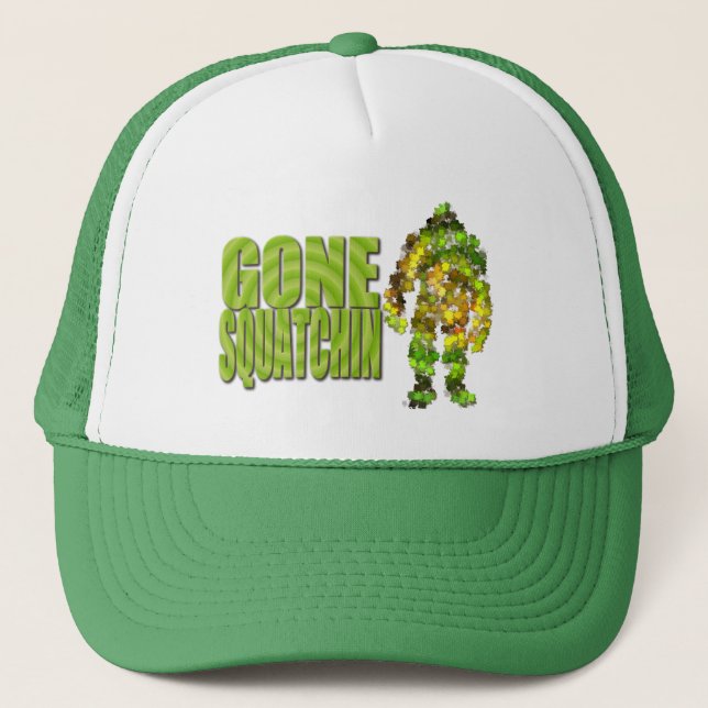 Gone Squatchin: Bobo will never find Bigfoot Trucker Hat (Front)