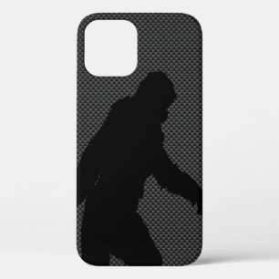Gone Squatchin Charcoal Carbon Fibre Print iPhone 12 Case