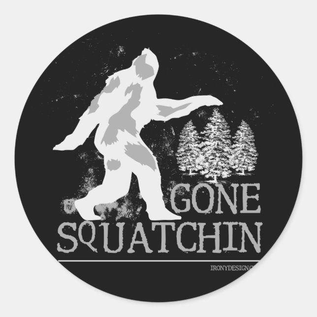 Gone Squatchin Classic Round Sticker (Front)
