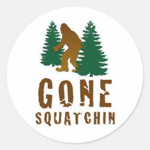 Gone Squatchin Classic Round Sticker
