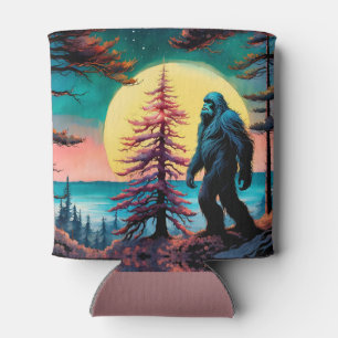 Gone Squatchin' Colourful Sasquatch Landscape Can Cooler