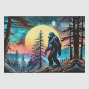Gone Squatchin' Colourful Sasquatch Landscape Tissue Paper