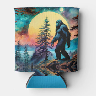 Gone Squatchin' Colourful Sasquatch Moon Can Cooler