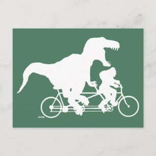 Gone Squatchin cycling with T-rex Postcard