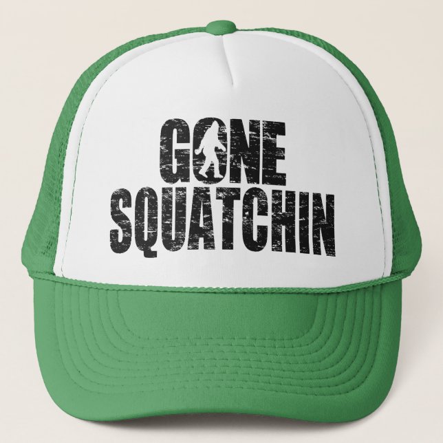 GONE SQUATCHIN Distressed Version Hat (Front)