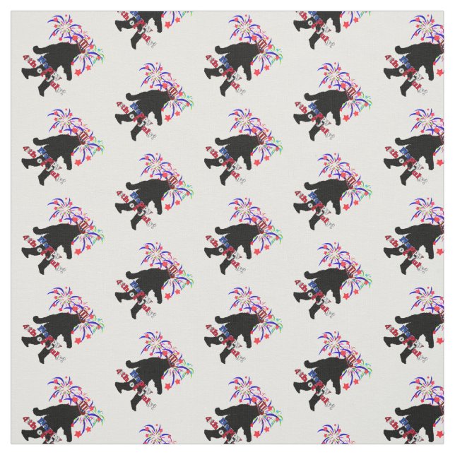 Gone Squatchin  for 4th of July Fabric (Swatch)