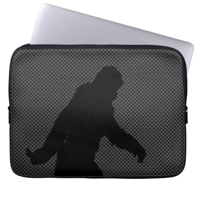 Gone Squatchin For on Carbon Fibre Print Laptop Sleeve (Front)