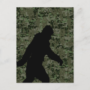 Gone Squatchin For on Olive Digital Camouflage Postcard