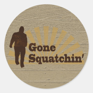 Gone Squatchin' Funny Bigfoot Sasquatch Classic Round Sticker