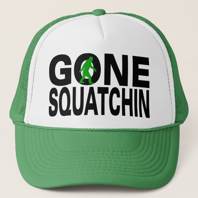 Gone Squatchin (green logo) Trucker Hat (Front)