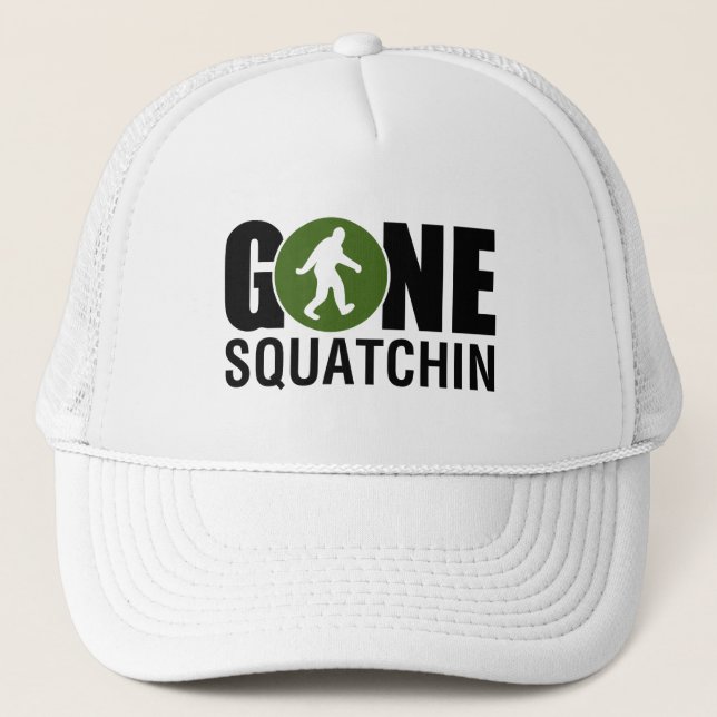 Gone Squatchin Green Trucker Hat (Front)