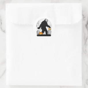 Gone Squatchin' Halloween Classic Round Sticker