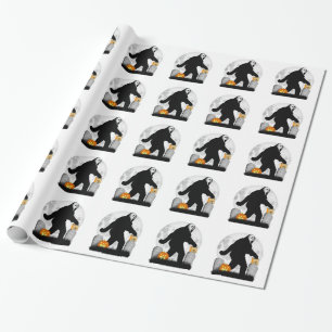 Gone Squatchin' - Halloween Squatchin' Wrapping Paper