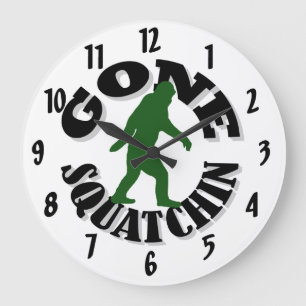 gone Squatchin Large Clock