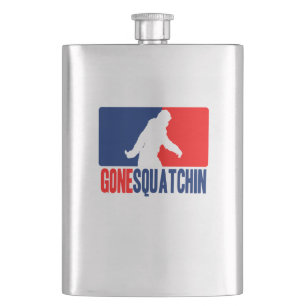 Gone Squatchin League Style Hip Flask