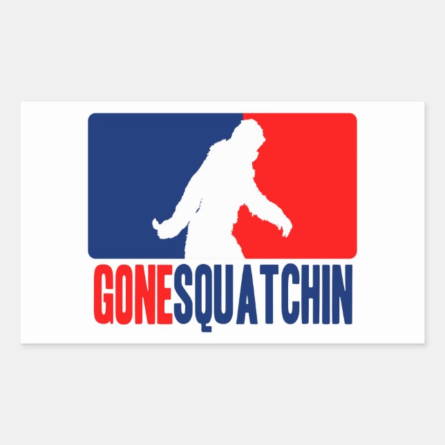 Gone Squatchin League Style Rectangular Sticker (Front)
