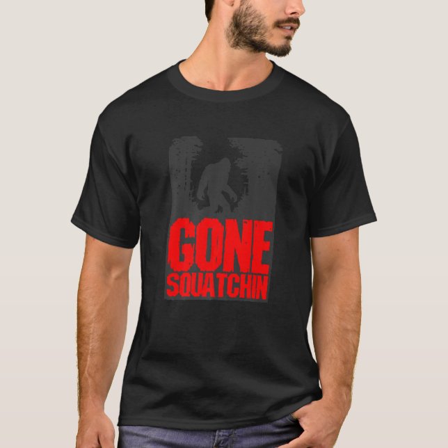Gone Squatchin Nerd Geek Graphic T-Shirt (Front)