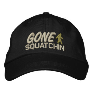 Gone Squatchin - oat tan and light green Embroidered Hat