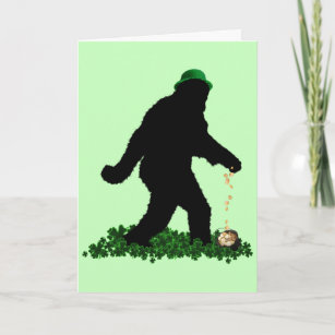 Gone Squatchin' on St. Patrick's Day Card