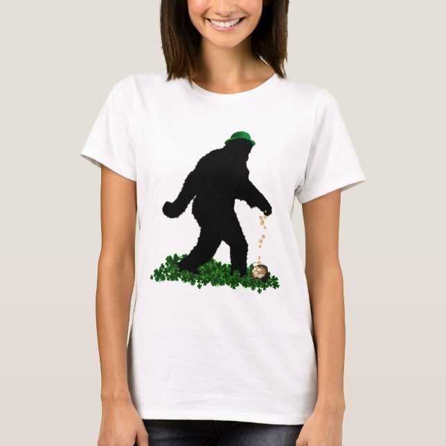 Gone Squatchin' on St. Patrick's Day T-Shirt (Front)