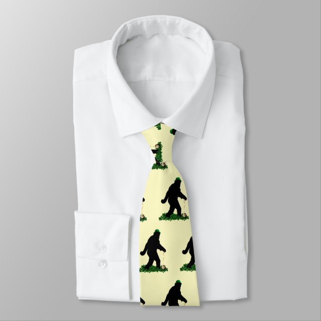 Gone Squatchin' on St. Patrick's Day Tie (Tied)