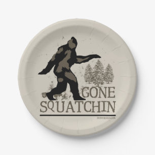 Gone Squatchin Paper Plate