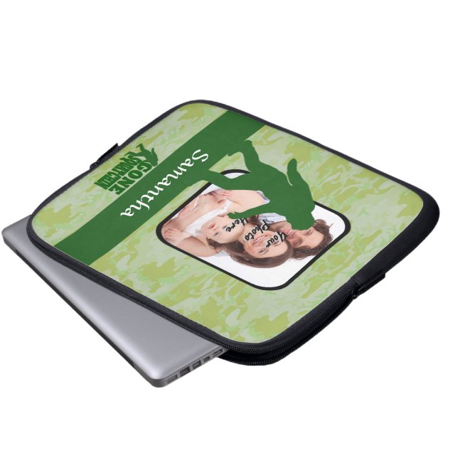 Gone squatchin photo template laptop sleeve (Front Bottom)
