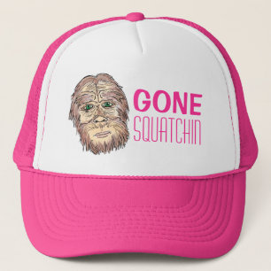 Gone Squatchin pink bigfoot humour hat