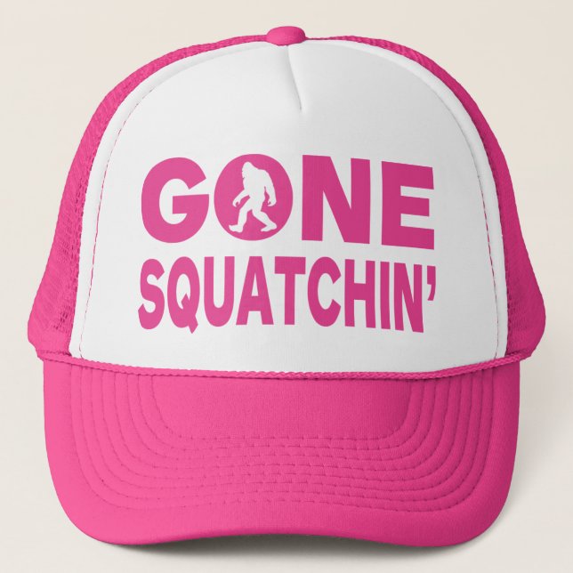 Gone Squatchin' Pink Trucker Hat (Front)