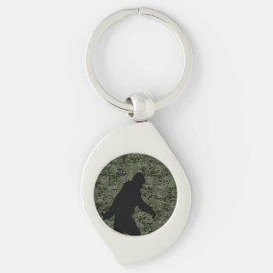 Gone Squatchin Silhouette on Digital Camouflage Key Ring