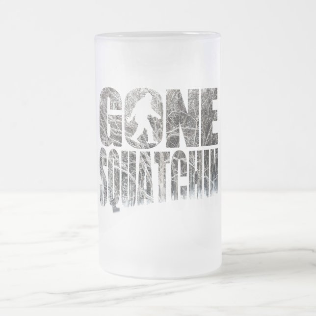 Gone Squatchin *Special Winter Edition* Frosted Glass Beer Mug (Center)