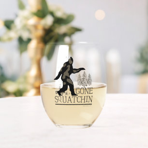Gone Squatchin Stemless Wine Glass