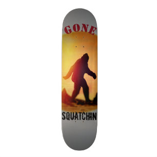 Gone Squatchin Sunset Silhouette Skateboard